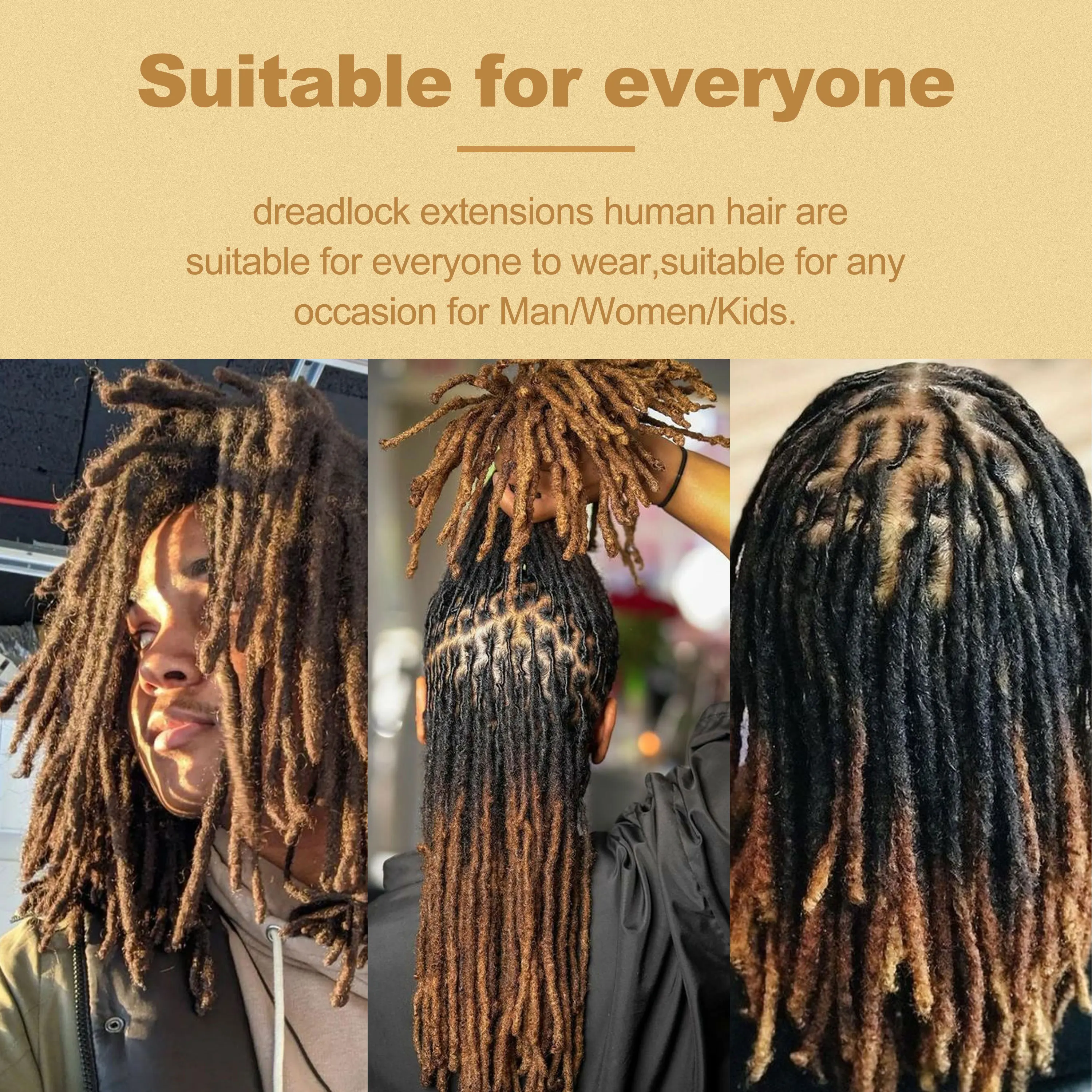 Hot Sale 20pcs/pack 0.6cm Thickness Locks Cheveux Naturel Dreads Hair #1b/27 Dreadlocks Loc Extensions Human Hair Dreads Locks