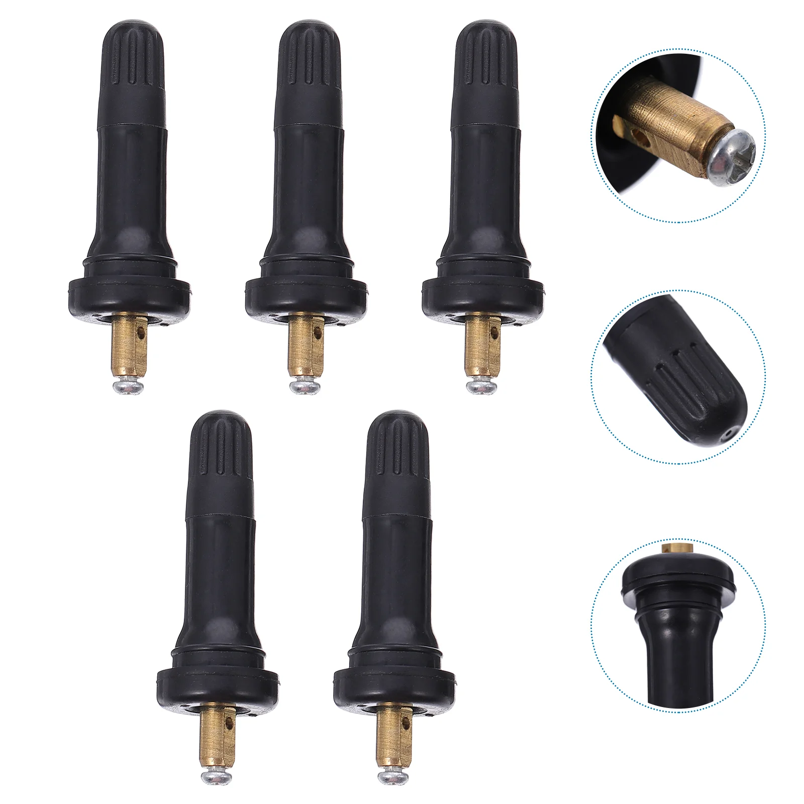 

5 Pcs Valve Tire Pressure Sensor Stems Seal Replacement TPMS Rod Cover Rubber Car