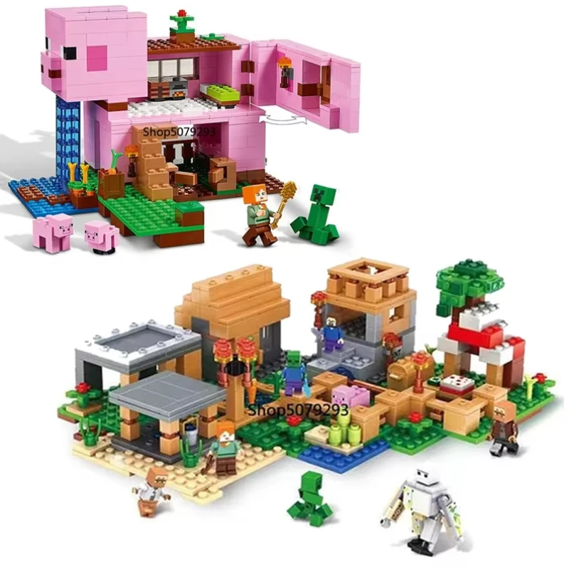 my world fortress village Building Blocks village marketplace adventures steve Compatible 21127 Toys for Children Christmas Gift