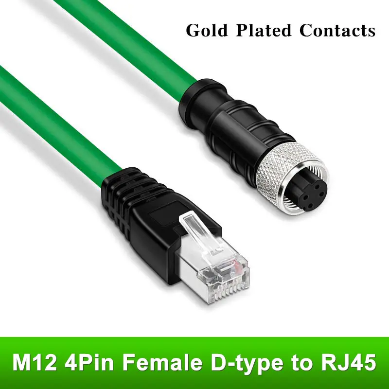 Kabel kodujący M12 do RJ45 4-pinowy żeński typu D do Cognex Industrial Ethernet IP67 rj45 do głowicy M12 Czujnik kodowany D Przewód ekranowany