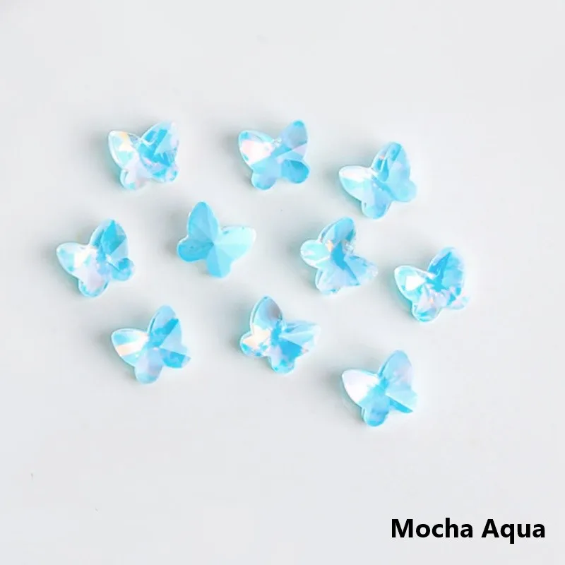 Papillon néon moka diamant multi-coupe, cristal pointu, bijoux pour ongles astronomiques, Super Rotterdam, accessoires en diamant kling, 5mm, 8mm