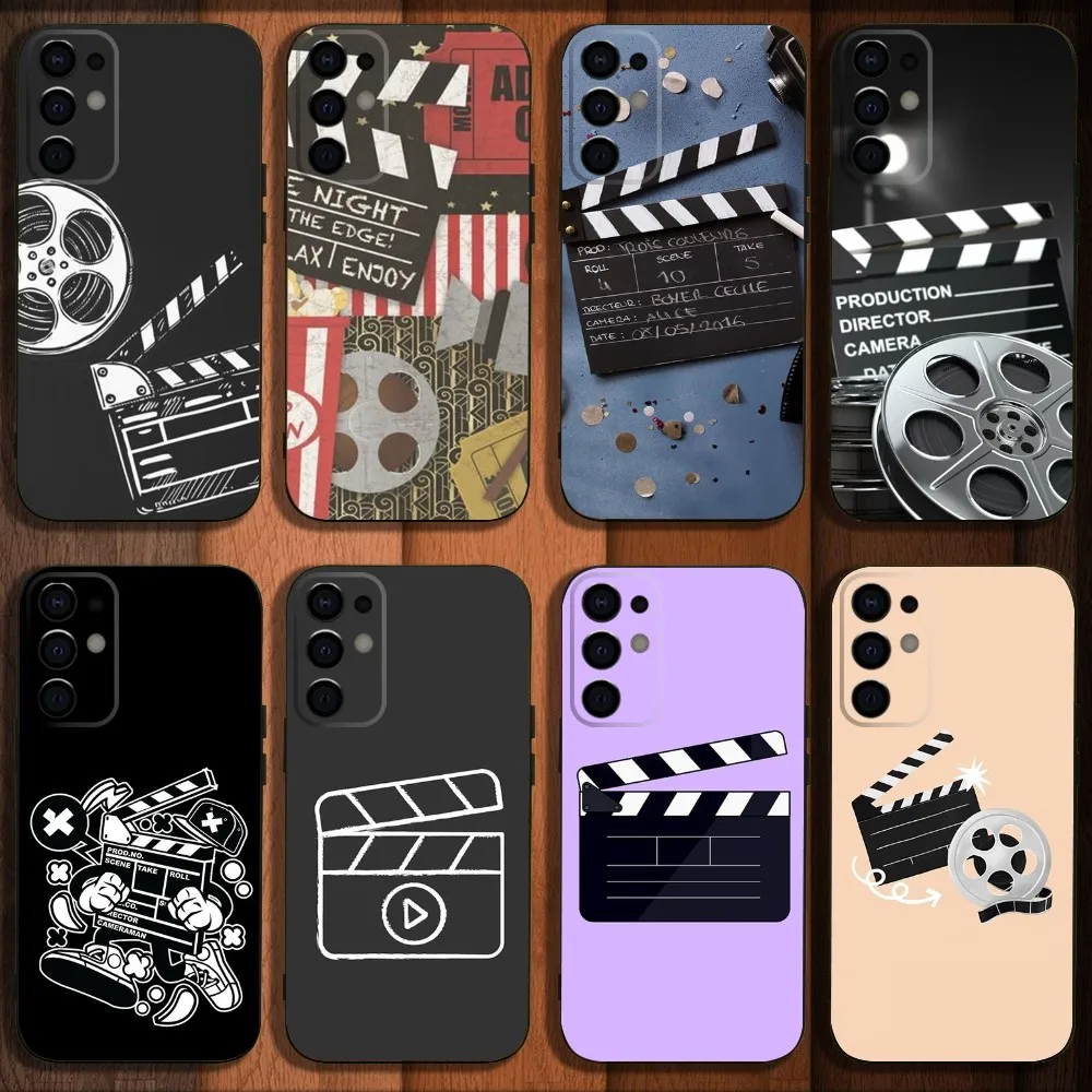 Clapperboard Phone Case For Samsung S24,S21,S22,S23,S30,Ultra,S20,Plus,Fe,Lite,Note,10,9,5G Black Soft Cover