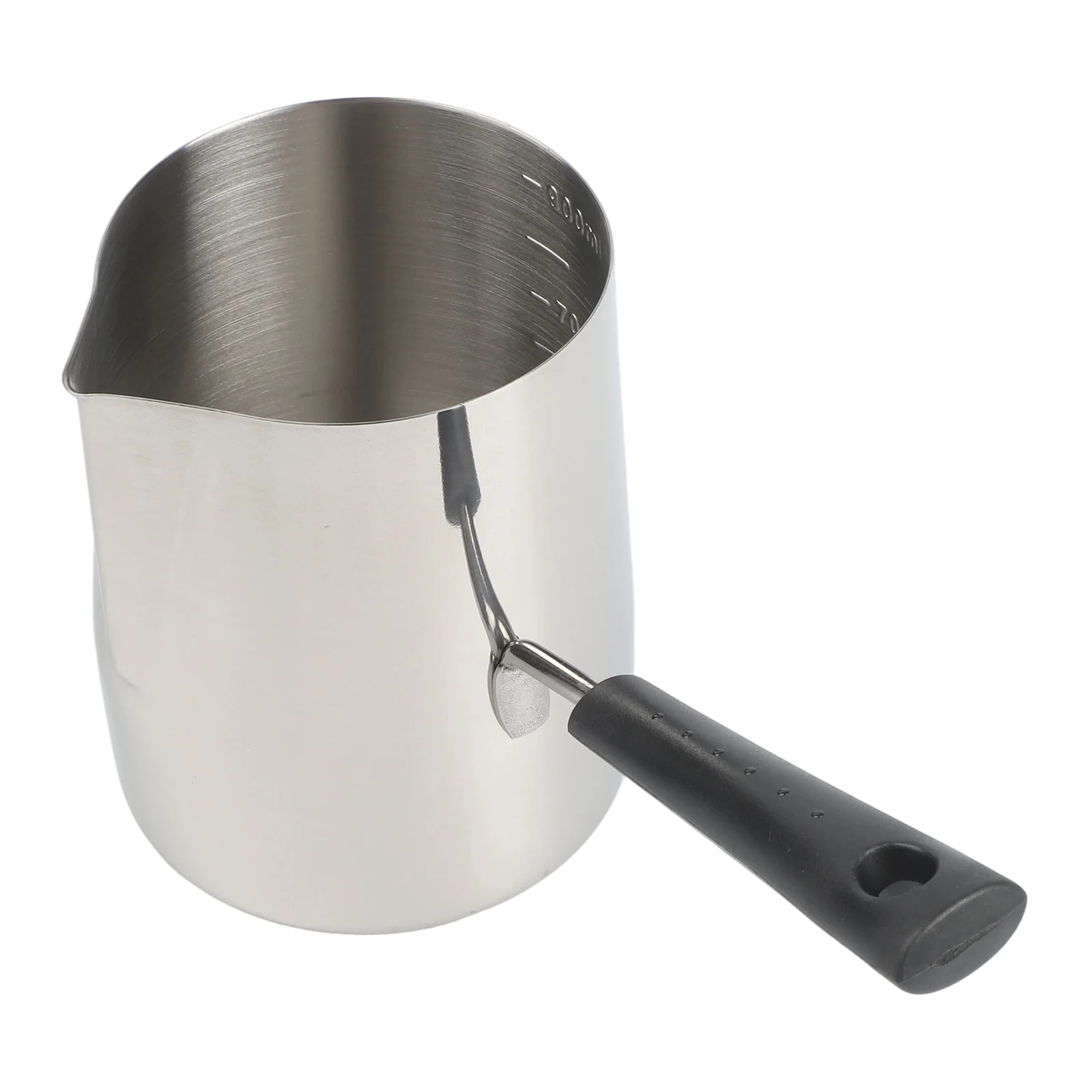 1X Long Handle  Turkish Coffee Pot Milk Pots With Pouring Spout Stainless Steel Chocolate  Melting Pan Sauce Heating For Kitchen