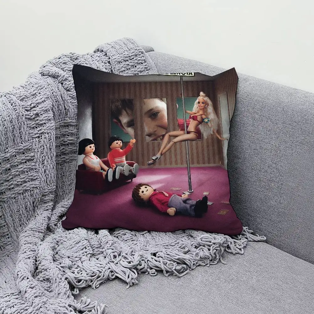 D-Dillom LA NUEVA VIOLENCIA 30x30cm 45x45cm Pillow Case Decor Protective Covers Comfortable Soft For Sofa Living Room Home Offic