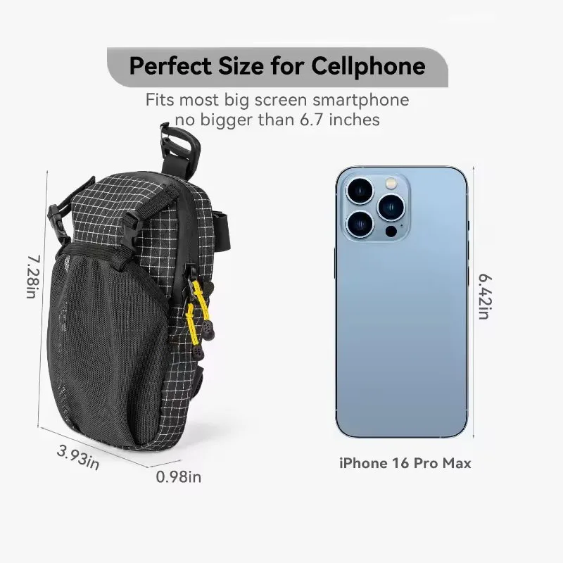 Rucksack-Schultergurt-Zubehörtasche, Smartphone-Tasche, wasserdichte Gurttasche für Sport, Wandern, Camping, leicht – Detail 11
