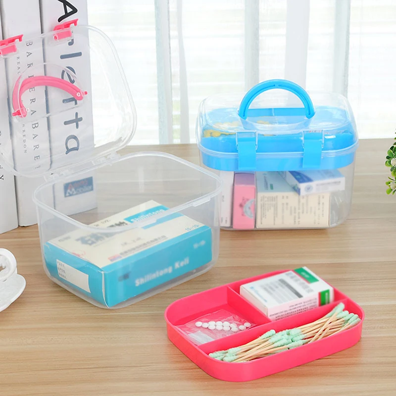 2-Layer Transparente Plastic Storage Box Jóias Cosmetic Storage Box Multi-Function Display Cabinet Jewelry Storage Box