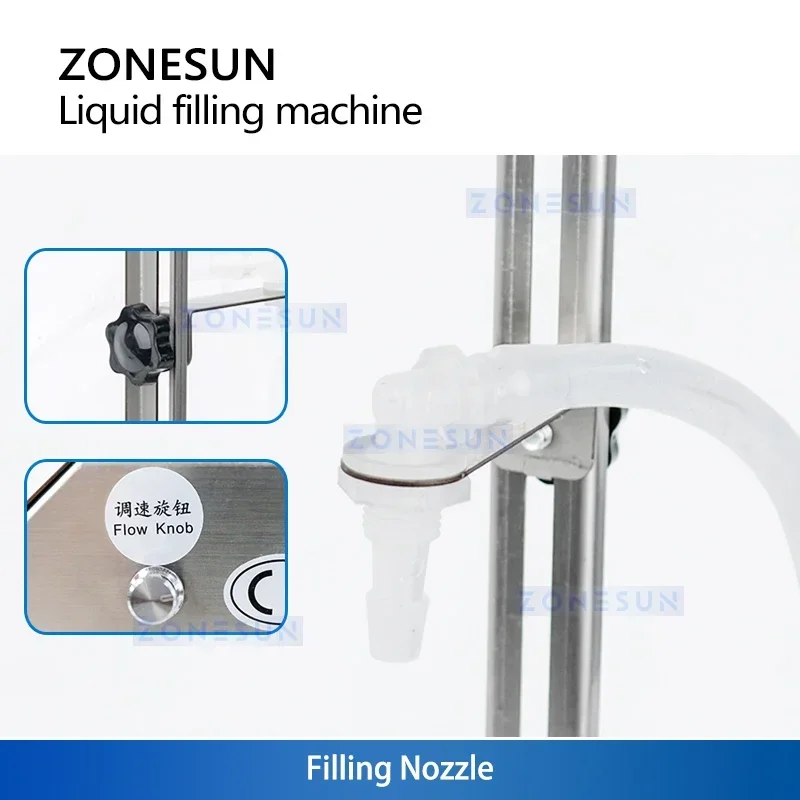 เครื่องบรรจุของเหลวแบบกึ่งอัตโนมัติ ZONESUN ZS-M100