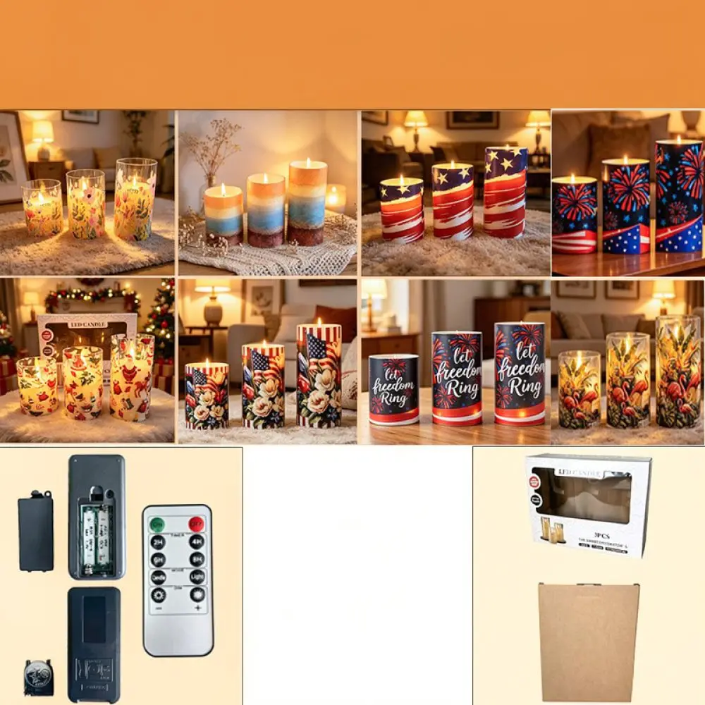 Warm Glow Led Candle Flameless Electric Pillar Light Realistic Dancing Flame Battery Operated Home Bedroom Holiday Decor
