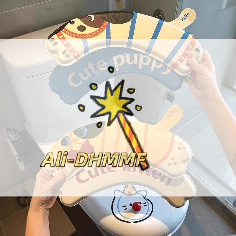 

Нескользящий чехол на сиденье унитаза с рисунком из мультфильма — теплая и мягкая накладка на крышку для ванной комнаты, легко чистится для детей и дома