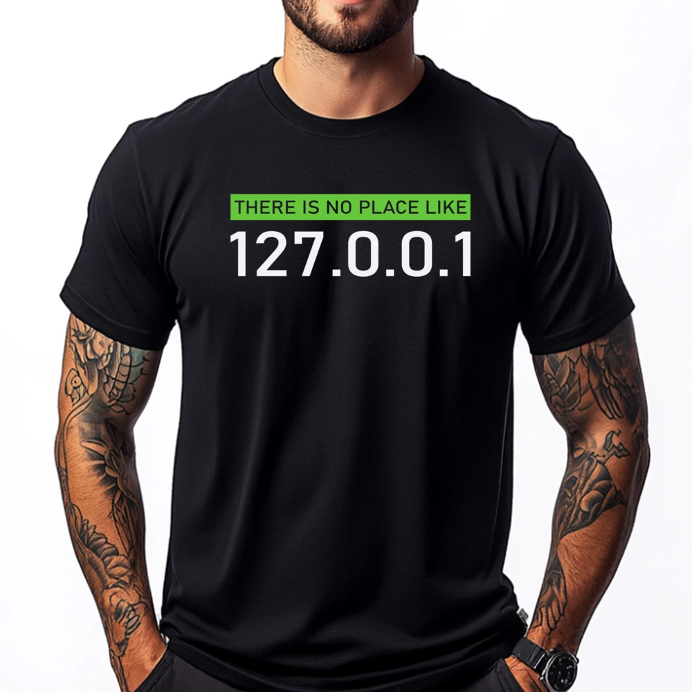 

There Is No Place Like 127 Computer Pc Nerd Grey Shirt Graphic Tee Comfortable T Shirt Mens Clothing