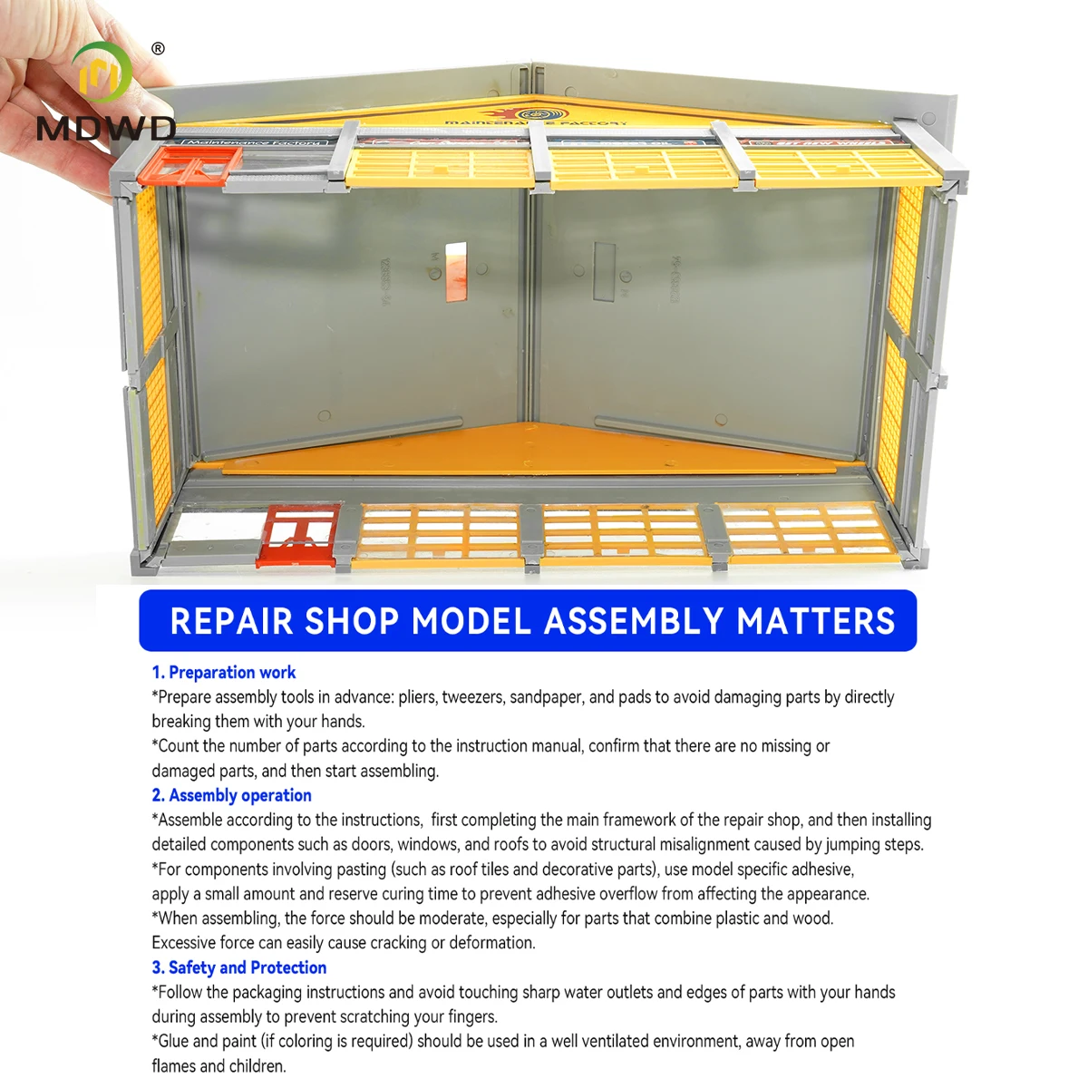 HO-Maßstab Modellbau Architektonische Szene Zusammenbauen Plastik-Montage-Reparaturwerkstatt für Diorama DIY-Layout