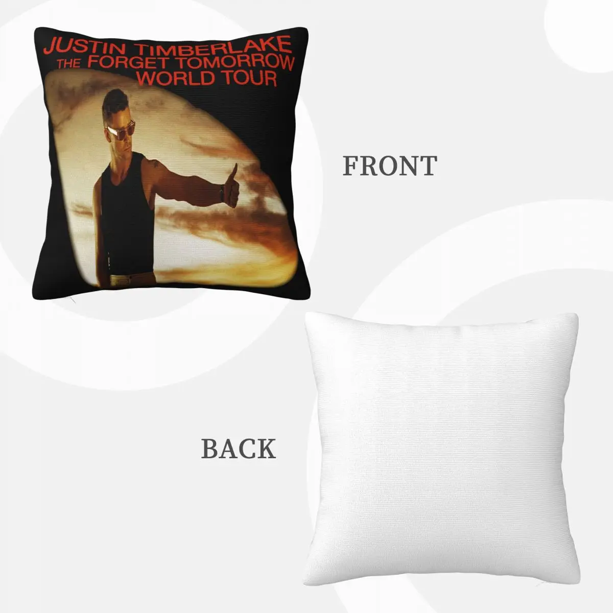 Juste de coussin avec motif anime "Forget Tomorrow World Tour Justin 1", taie d'oreiller