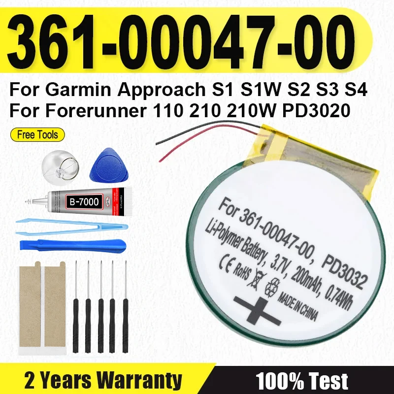 New Battery 361-00047-00 For Garmin Approach S1 S1W S2 S3 S4 For Forerunner 110 210 210W PD3020 BATTERY + Free Tools