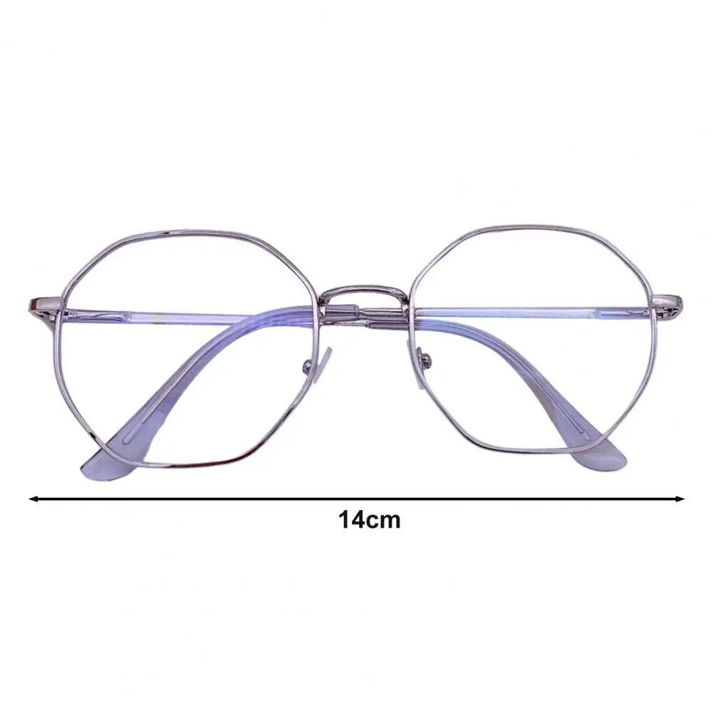 Y2K Harajuku Small Octagon Frame Glasses Women Retro Metal Eyeglasses Clear Reading Spectacle Blue Light Blocking Eyewear Clear