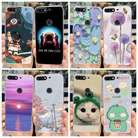 For Huawei Y7 Prime 2018 Case Luxury Painted Back Cover Clear Silicone Soft Fundas Phone Cases For Huawei Y7 Pro 2018 Back Cover