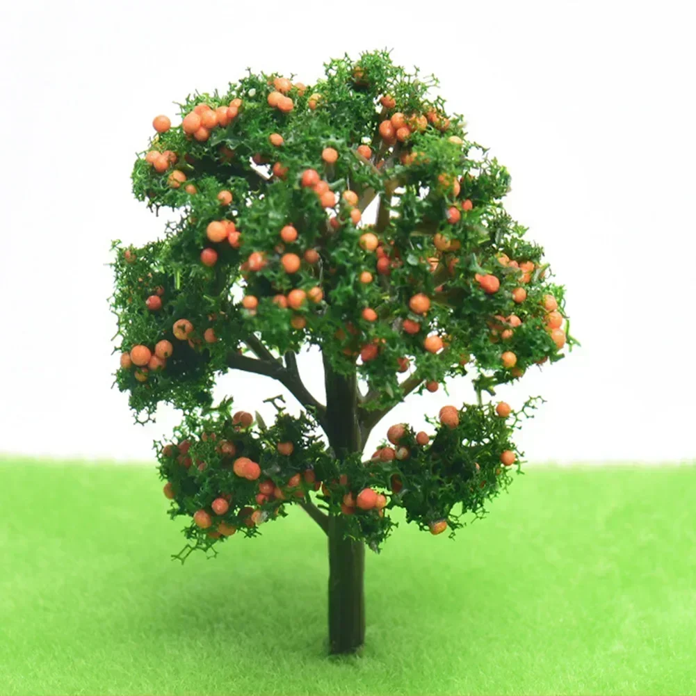 Árbol frutal de plástico, diseño de tren a escala HO, mesa de arena para jardín, modelo de paisaje, tren, ferrocarril, juego de guerra en miniatura, decoración del hogar