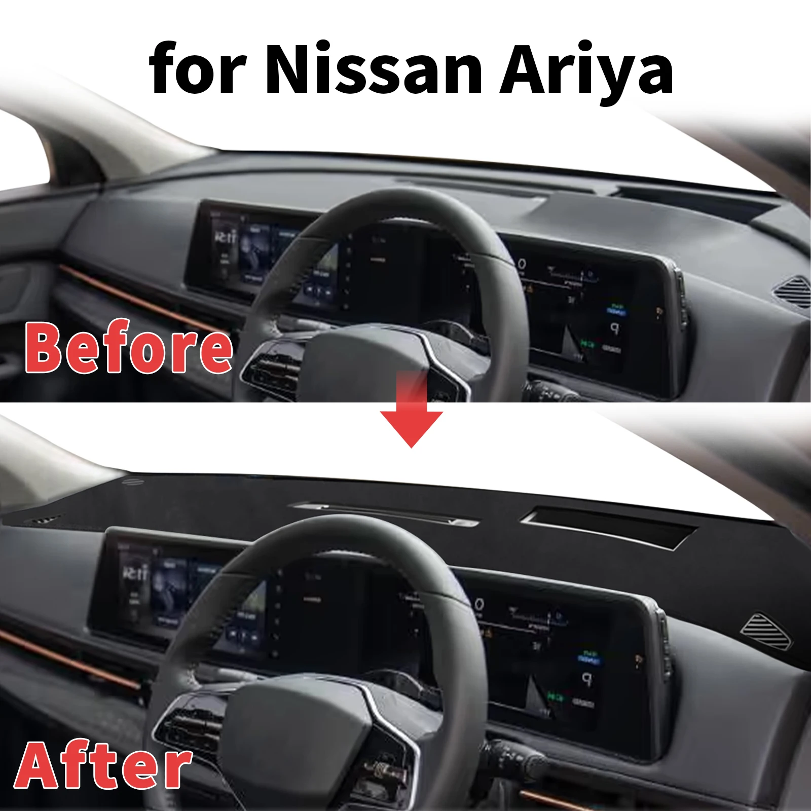 

for Nissan Ariya 2025 2024-2022 Dashboard Cover Sun Shade Protector Dashmat Anti-Glare UV Block Carpet Mat Automotive Dash Mat
