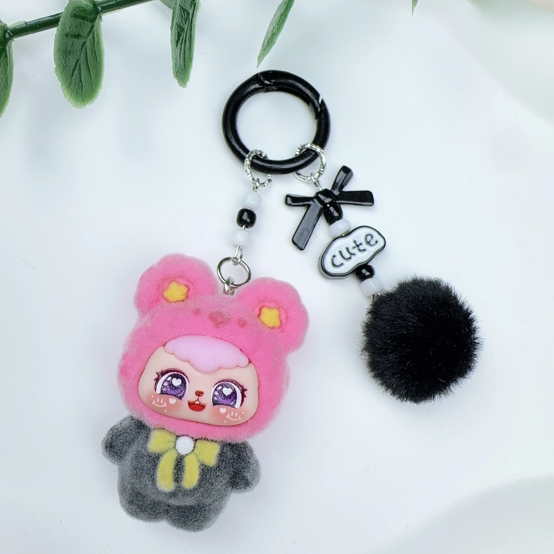 1PCSCute Tie Baby Doll Keychain Pendants for Girls' Bags, Accessories, Trendy Toys with a Sweet Girlish Touch