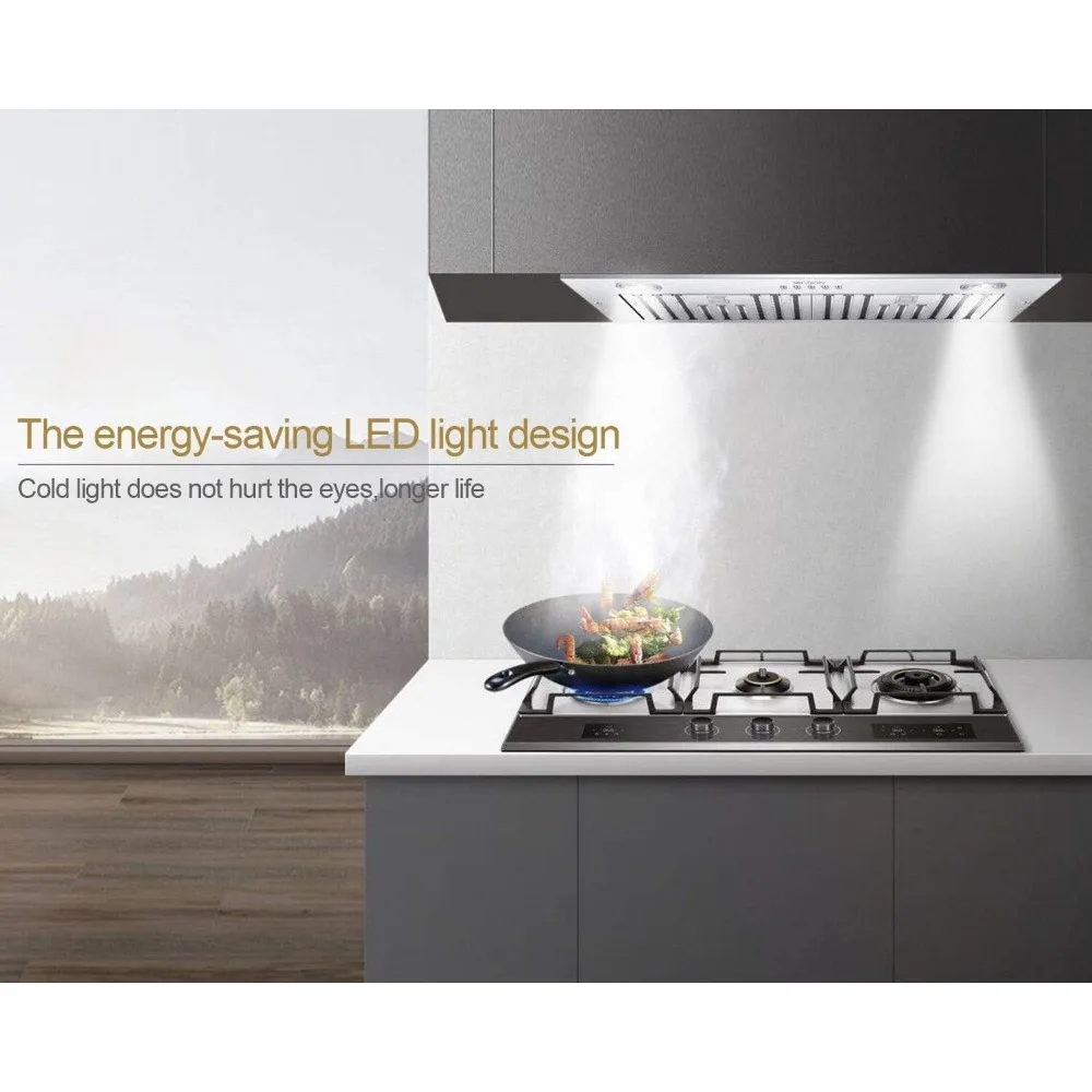 Range Hood Insert 30 inch, 600 CFM Vent Hood Insert, Ultra-quiet Range Hood Insert, Built In Kitchen Hood, Insert Range Hood