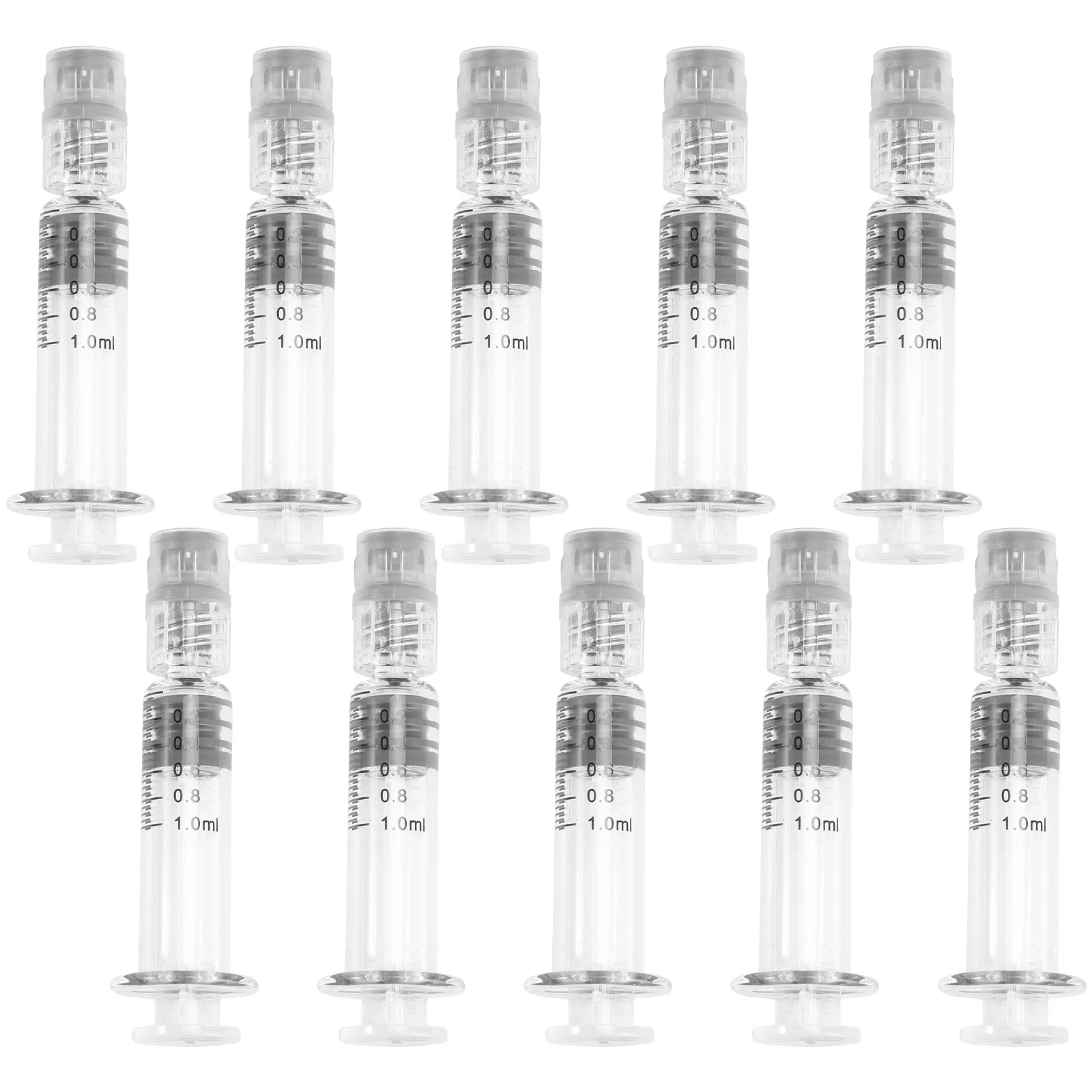 10Pcs 1Ml Glass Syringes Disposable with Luer Lock Accurate Measurement for Liquid Dispensing in Home Industrial Use