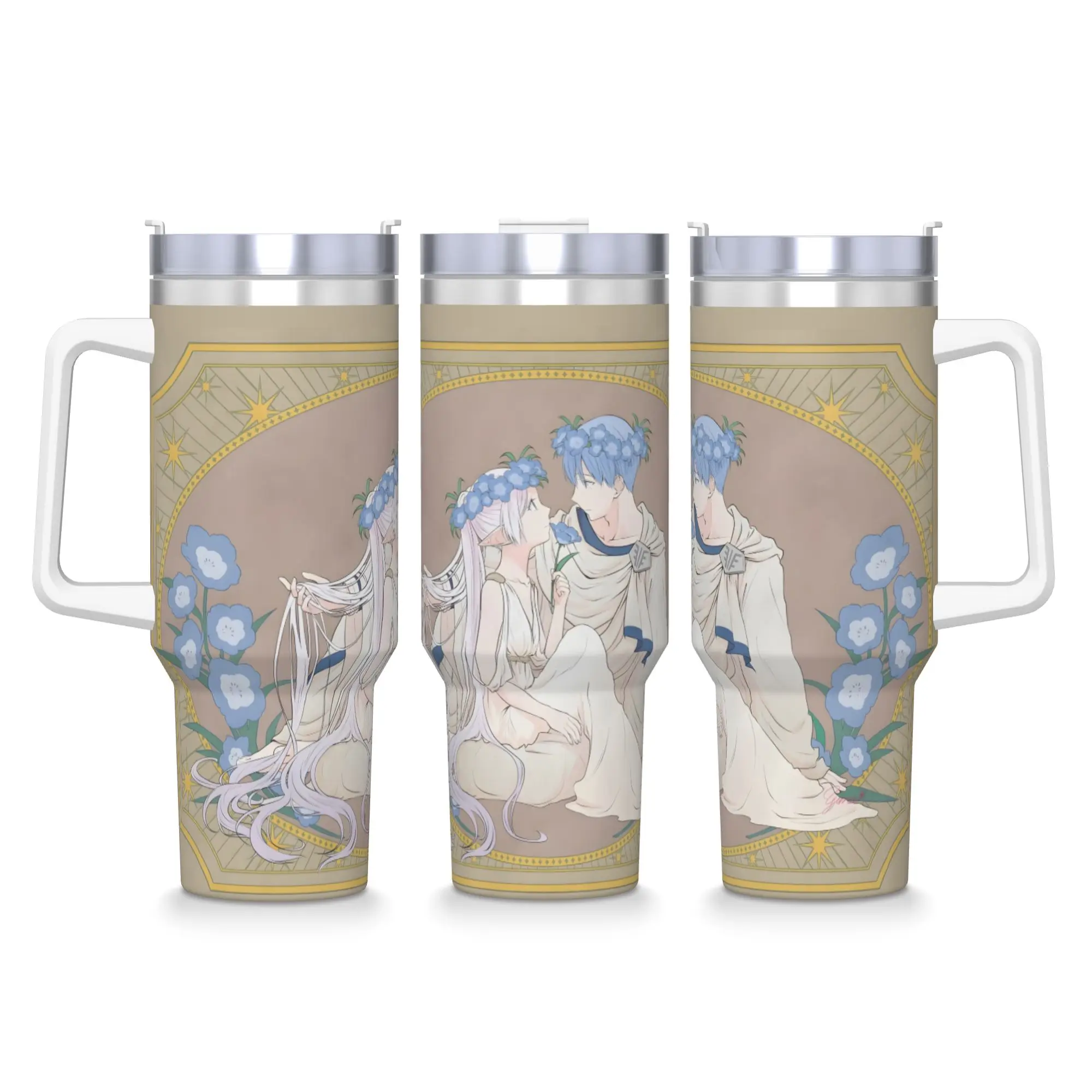 40OZ Stainless Steel Tumbler Frierens Beyond Journey's End Coffee Mug Insulated Cold and Hot Mugs Cup Travelist Water Bottle