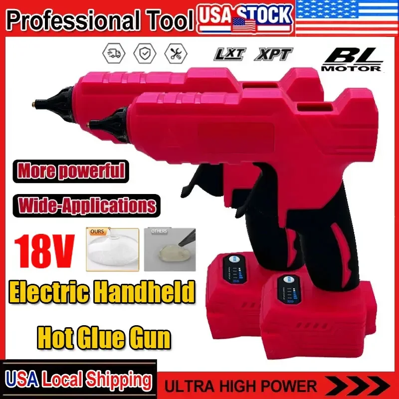 

Fit Milwaukee 100W Electric Hot Melt Glue Gun 18V Li-ion Battery DIY Hot Melt Glue Gun For Packaging Decoration for 18v