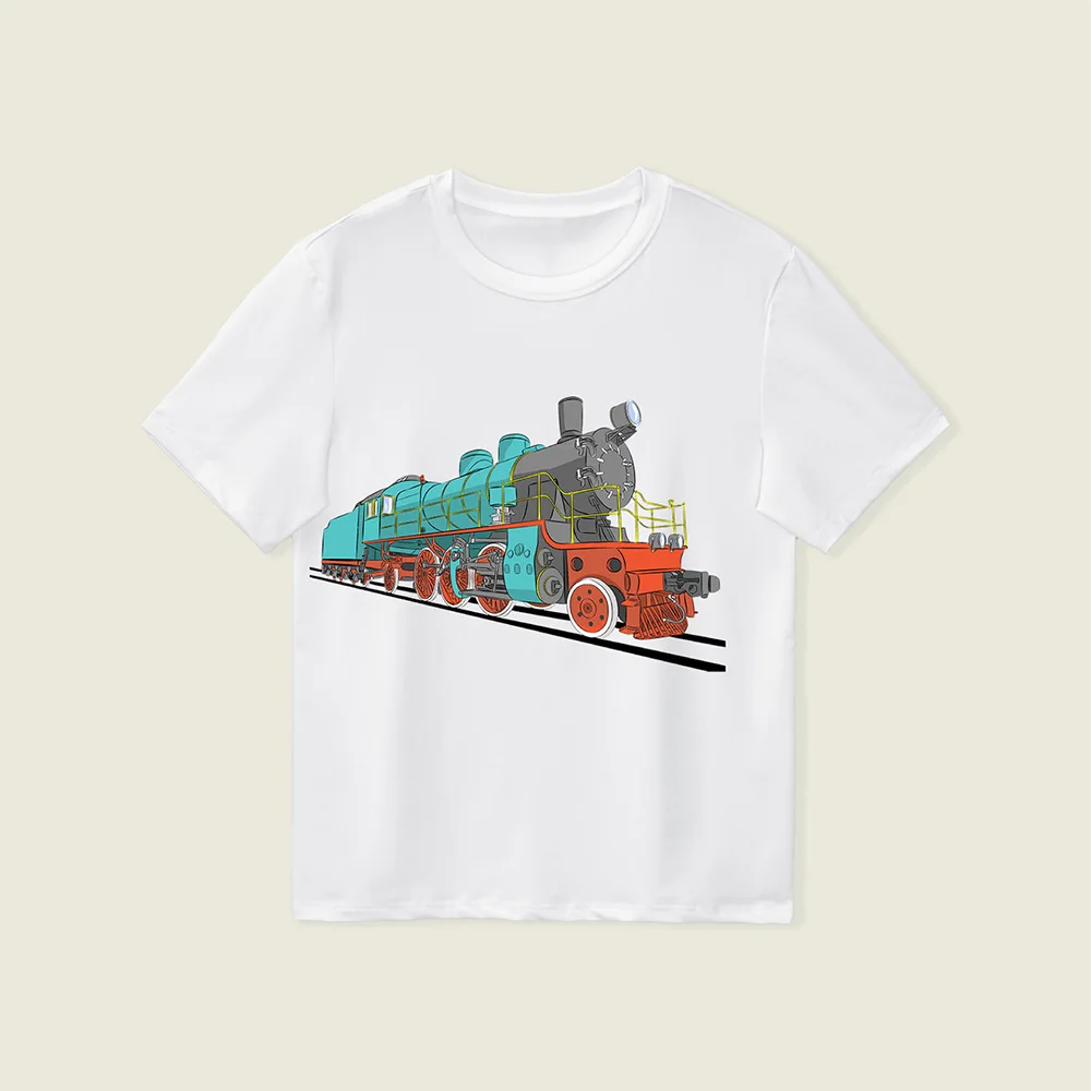 T-shirt à Manches Courtes pour Garçon et Fille, Vêtement Décontracté à Col Rond avec Imprimé de Dessin Animé, Europe et Amérique, pour Été