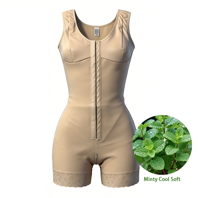 

Minty Cool High Compression Body Shaper Fajas Colombiana Breathable Slimming Shapewear Bodysuit Tummy Sheath Girdles Postpartum