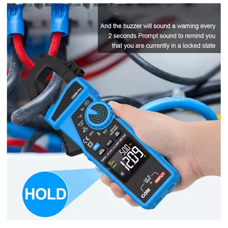 มิเตอร์วัดกระแสไฟฟ้าแบบดิจิตอล True RMS 1000A 1000V AC DC พร้อมระบบตรวจจับแรงดันไฟฟ้าอัตโนมัติ NCV วัดแอมป์ ความจุ วัดอุณหภูมิ วัดโอห์ม วัดเฮิรตซ์ รุ่น A21R