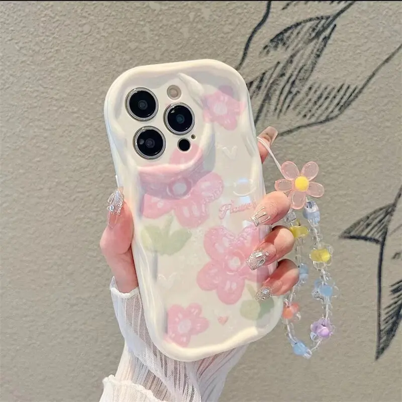 لطيف ابتسامة الأزهار زهرة سلسلة الحال بالنسبة Xiaomi Redmi ملاحظة 13 برو 5G 12 4G 8 9 11 10 12 13 برو زائد 12S 14C 13C 12C 13 12 A3 9A