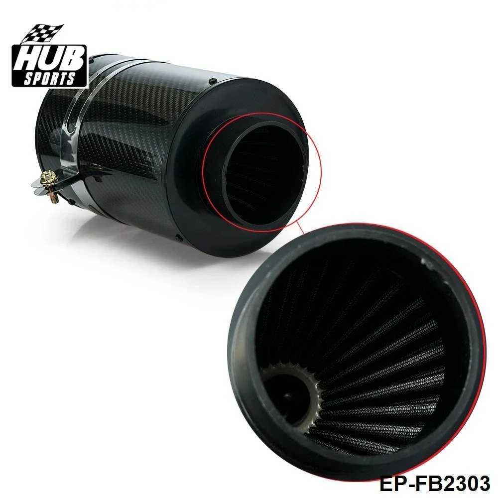 Universal Cold Feed Induction Kit & Carbon Fibre Air Intake Filter Box W/WO Fan for BMW E46 M3/330/328/325 M52 HU-FB2303