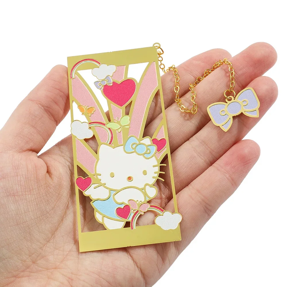 Cartoon Hollow Metal Bookmark HelloKitty Cinnamoroll Kuromi Cartoon Stationery Bookmark Page Marker Tools for Students Teachers