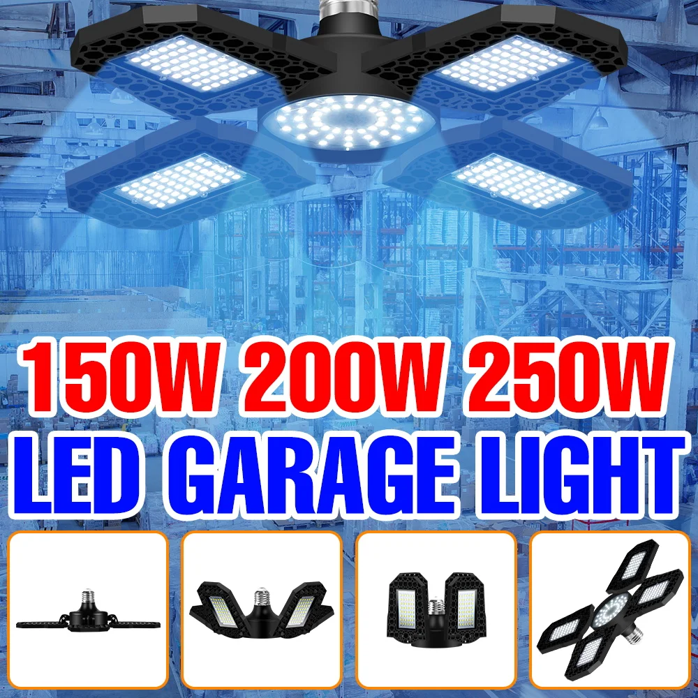 

Светодиодная лампа 250 Вт E27/E26, складная, деформируемая, для гаража, AC100-277V, прожектор для дома, склада, мастерской