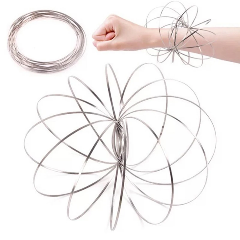 Flowtoy Magic Fidget Ring Toroflux Niesamowity Flow Ring Zabawki Kinetic Spring Zabawka Zabawna gra na świeżym powietrzu Inteligentna zabawka Fidget Prezent dla dzieci