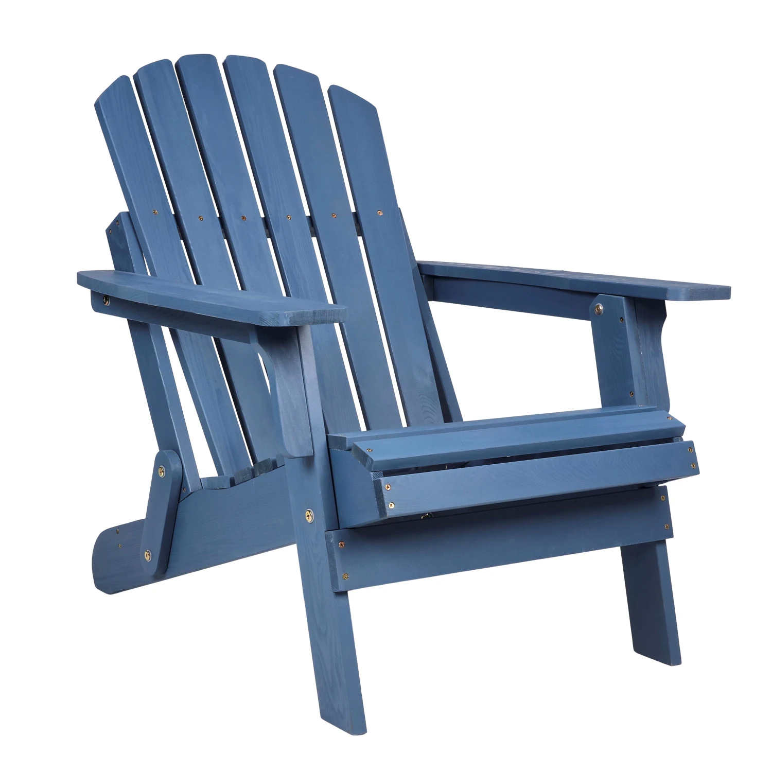 Oversize Wooden Outdoor Folding Adirondack Chair with Pre-Assembled BackRest & SeatBoard, Wood Patio Chair for Garden Backyard P