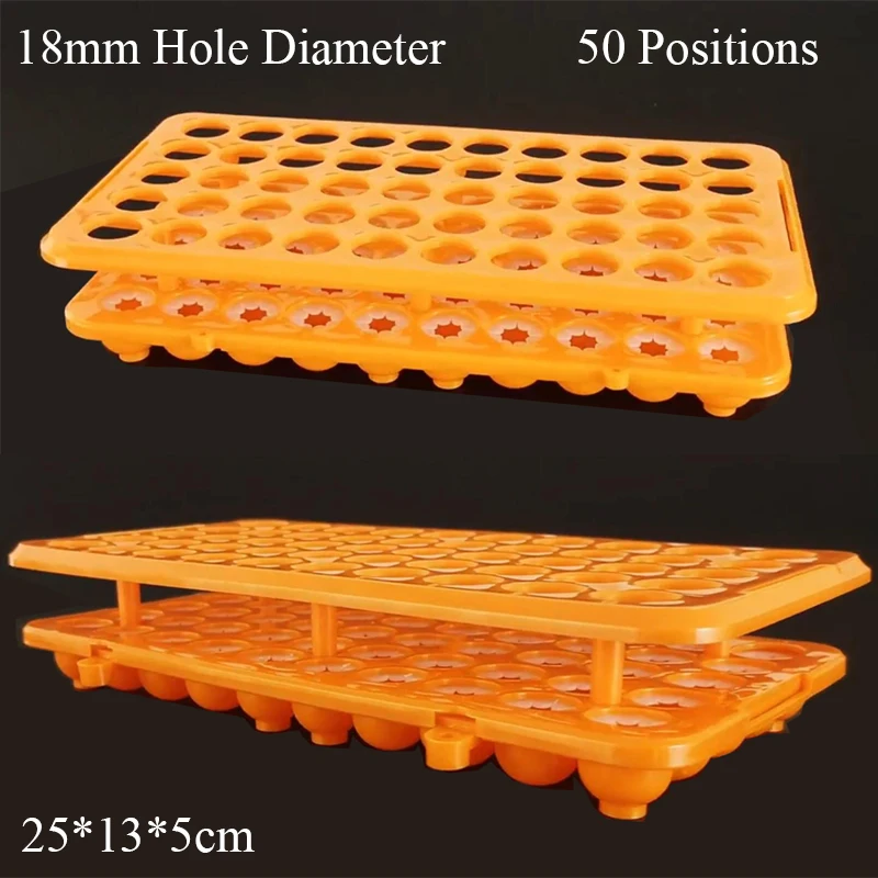 5ml/10ml/15ml 25*13*5cm Laboratory Double Sided Orange Polypropylene50 Position Centrifuge Tube Pipette Vial Stand Holder