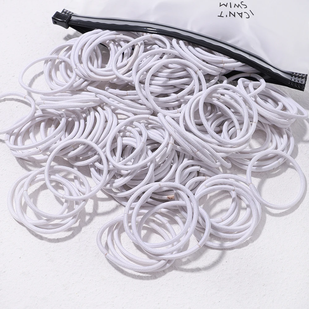 30/50/100PCS Girls Solid Big Rubber Band Ponytail Holders