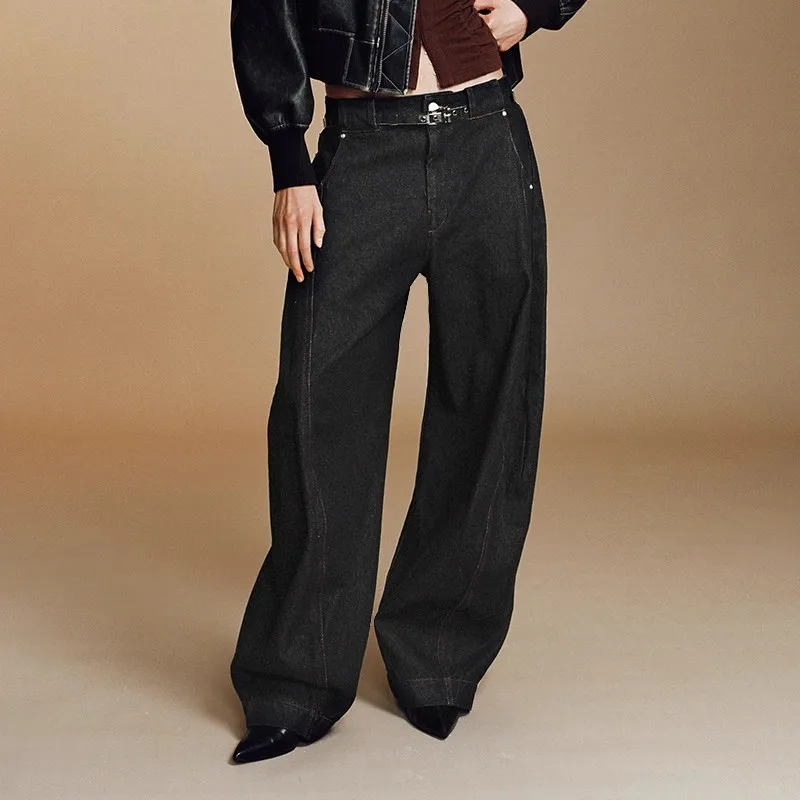 

Vintage Baggy Jeans for Women Y2K Wide Leg Pants Oversized Harajuku Straight Leg Jeans High Waist Trousers