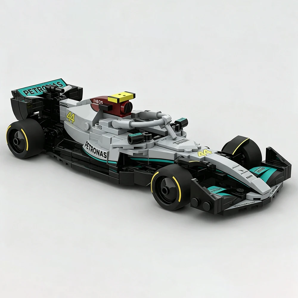 MOC Geschwindigkeit ​ ​ Serie 2022 Weltmeisterschaft W13 Rennwagen-Modell Baukasten DIY Modulares Auto-Montage-Spielzeug Erwachsenen-Geburtstagsgeschenk