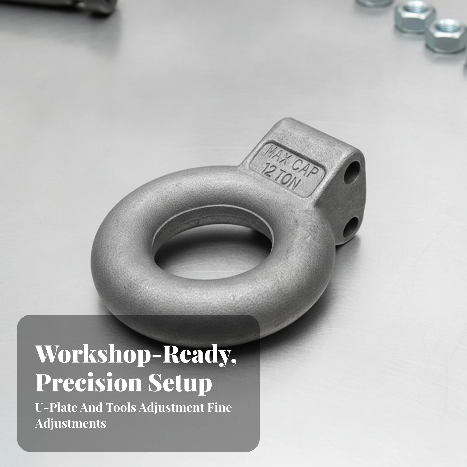 Tow Eye Heavy-Duty Towing Loop with Mounting Block Hardware Rugged for Trailers, Hitches