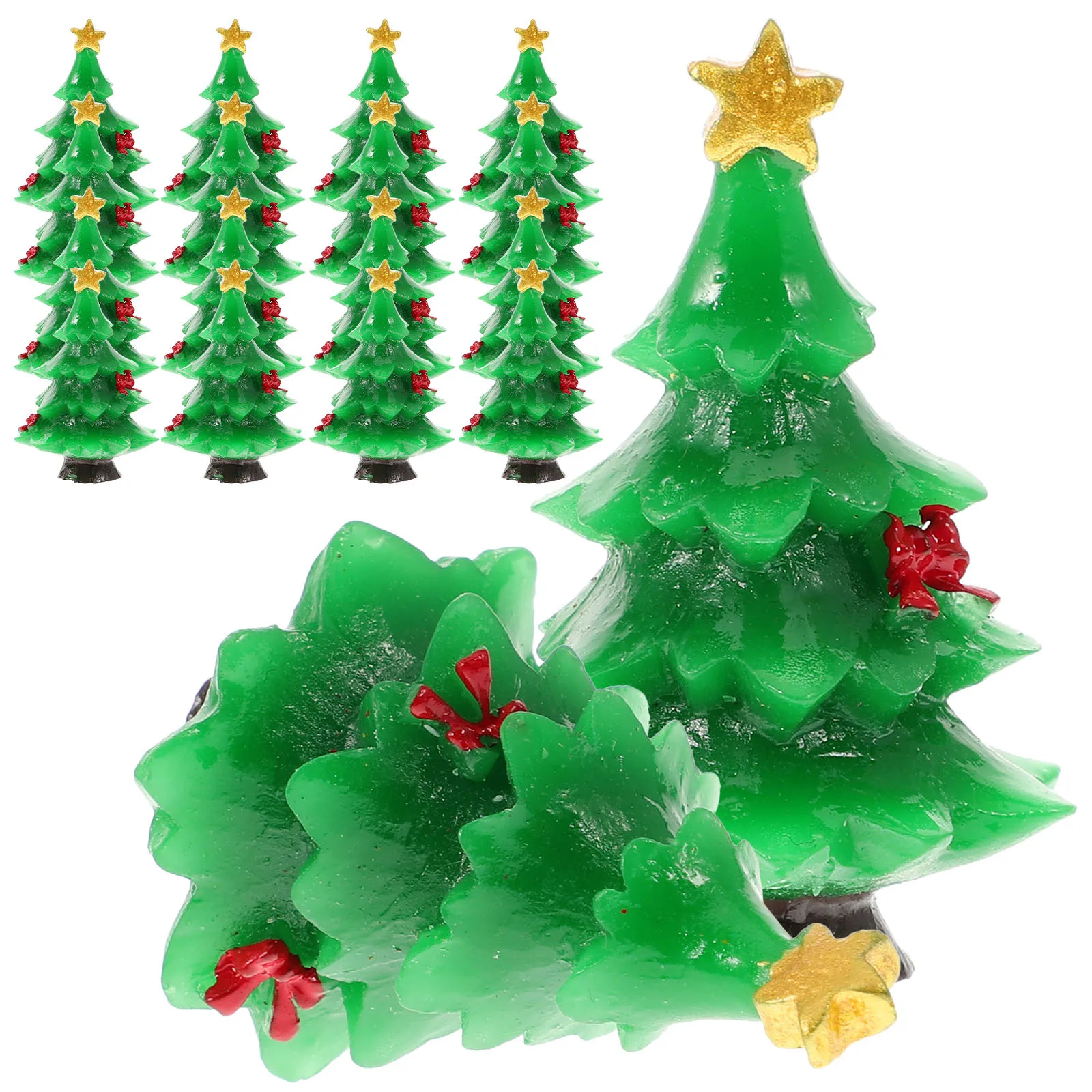 

30Pcs Christmas Tree Microlandscape Resin Decoration Creative Mini Xmas Craft Gift for Home Garden Christmas Miniature Tree
