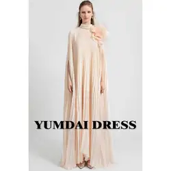 YUMDAI Muslim Ladies Eid Luxury Evening Dress Light Pink Blouse Pleated Skirt 2024 Elegant Wedding Prom Party Dress