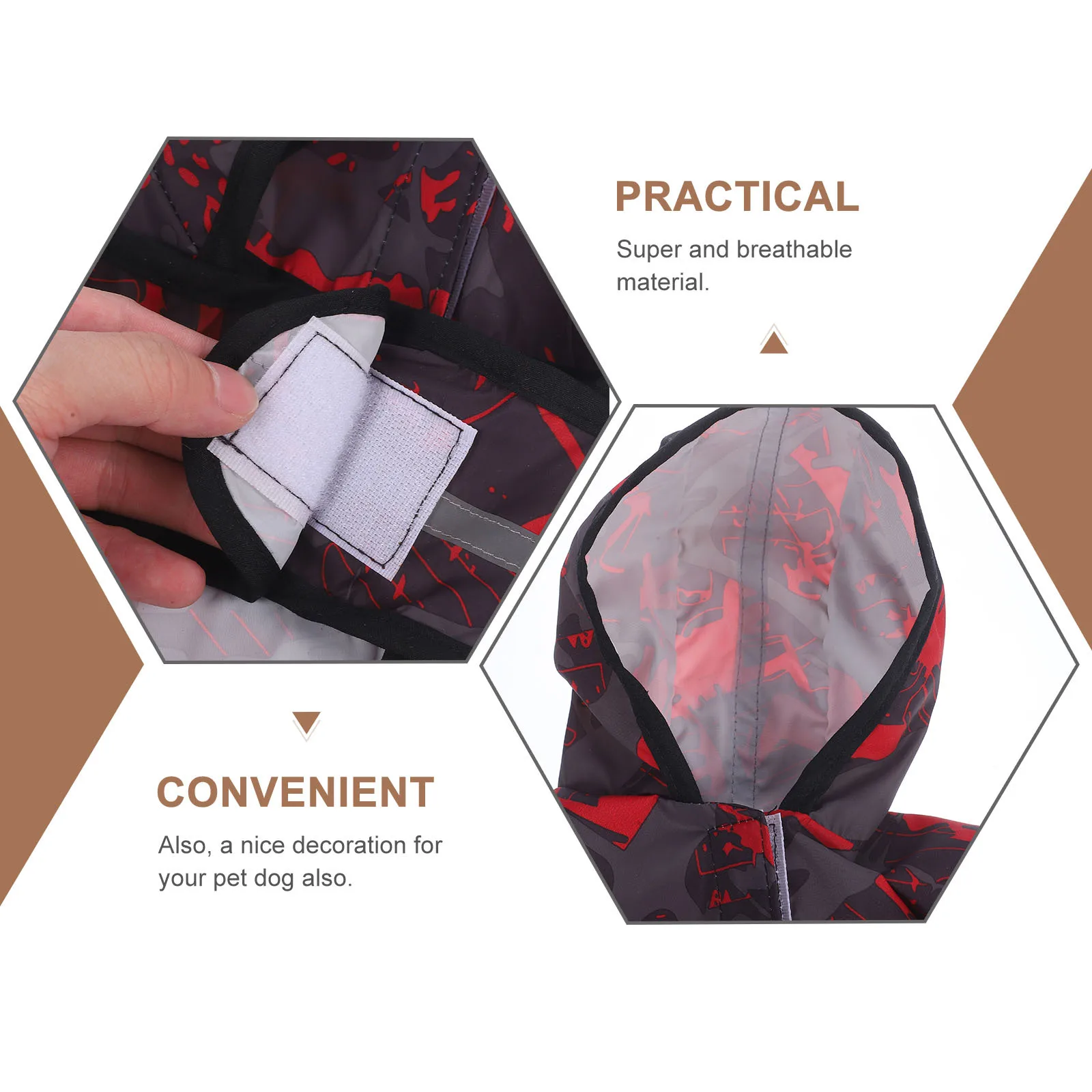 

Dog Reflective Raincoat Black Red S Hooded Waterproof Comfortable Elastic Rain Jacket Pet Outdoor Walking Running