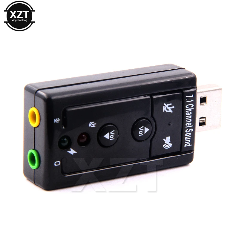 New Virtual 7.1 Channel Sound Card External USB 2.0 Audio Mic Speaker Adapter Microphone Stereo 3.5mm Jack Headset Sound Card