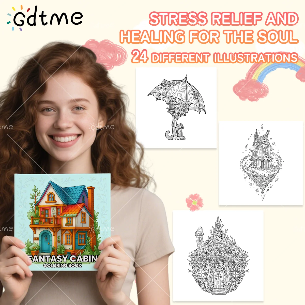 FANTASY CABIN Coloring Book - Enhance Creativity with Fun and Whimsical Designs in This Engaging Colouring Book