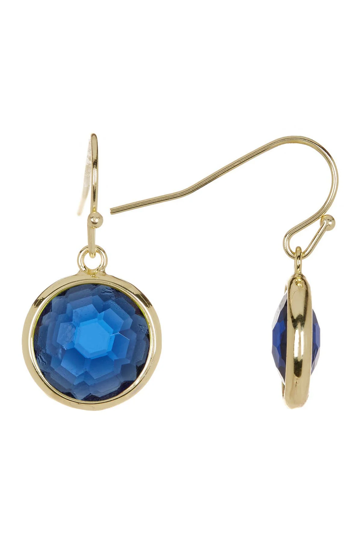 London Blue Crystal Round Drop Earrings