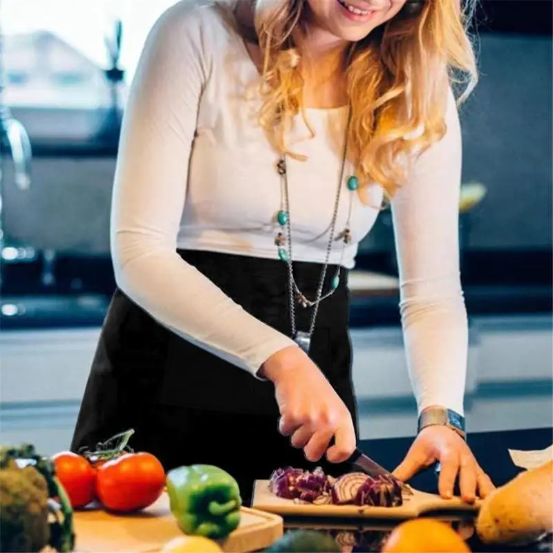 39BB قصيرة نصف المئزر مآزر الطبخ مريلة الخصر النادلة المئزر مع جيوب النادل المئزر المطبخ المئزر للنساء والرجال