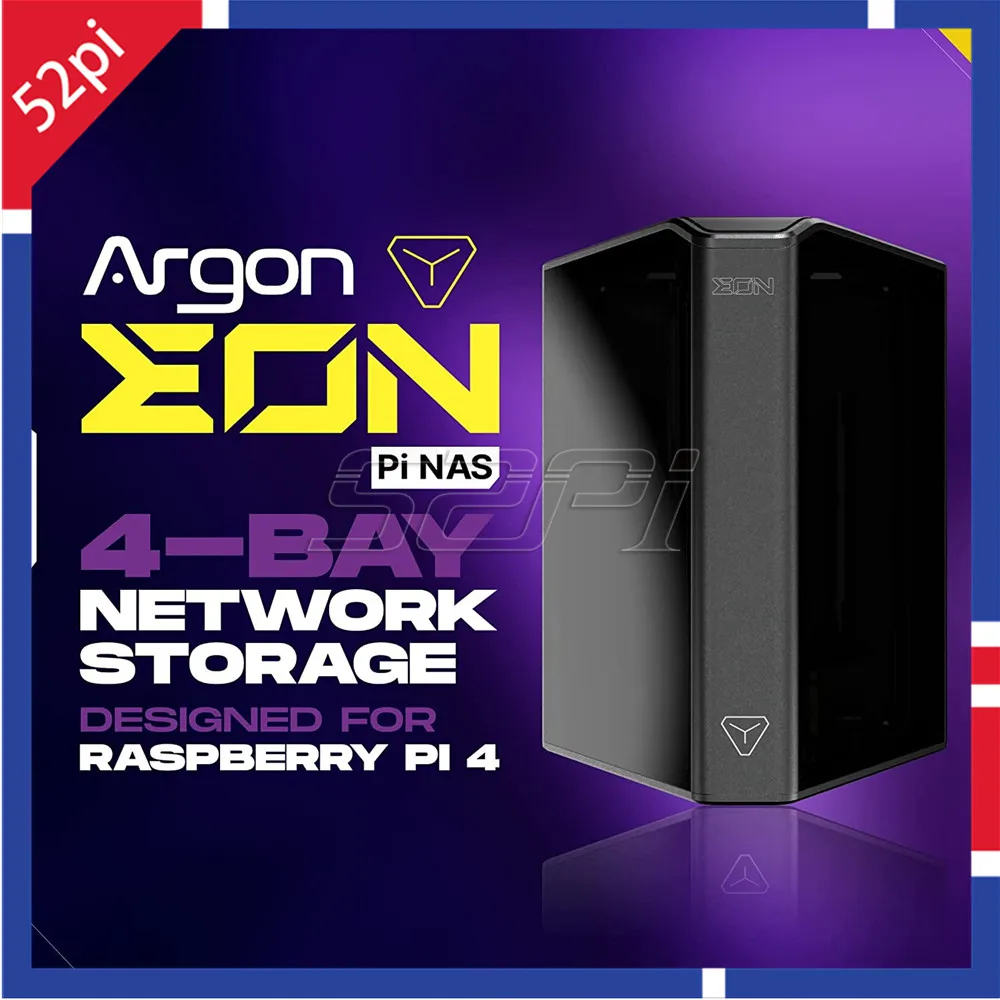 argonio eon pi nas case 4 bay sata hdd sdd rede anexado armazenamento rtc aluminio gabinete byo nas para raspberry pi modle b 01