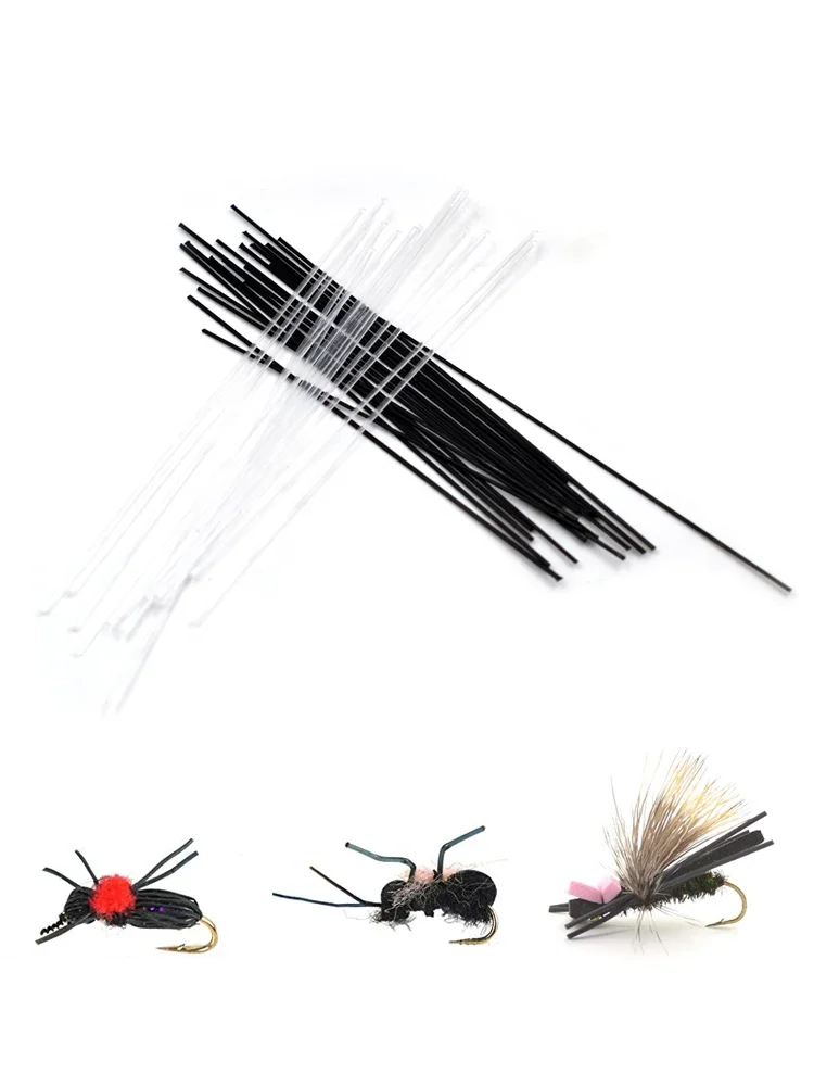 200 pièces noir et blanc mouche attachant insecte jambe matériel 0.3mm/0.6mm/0.8mm réaliste fourmi Stonefly abeille Hornet nymphe attachant des jambes 10cm