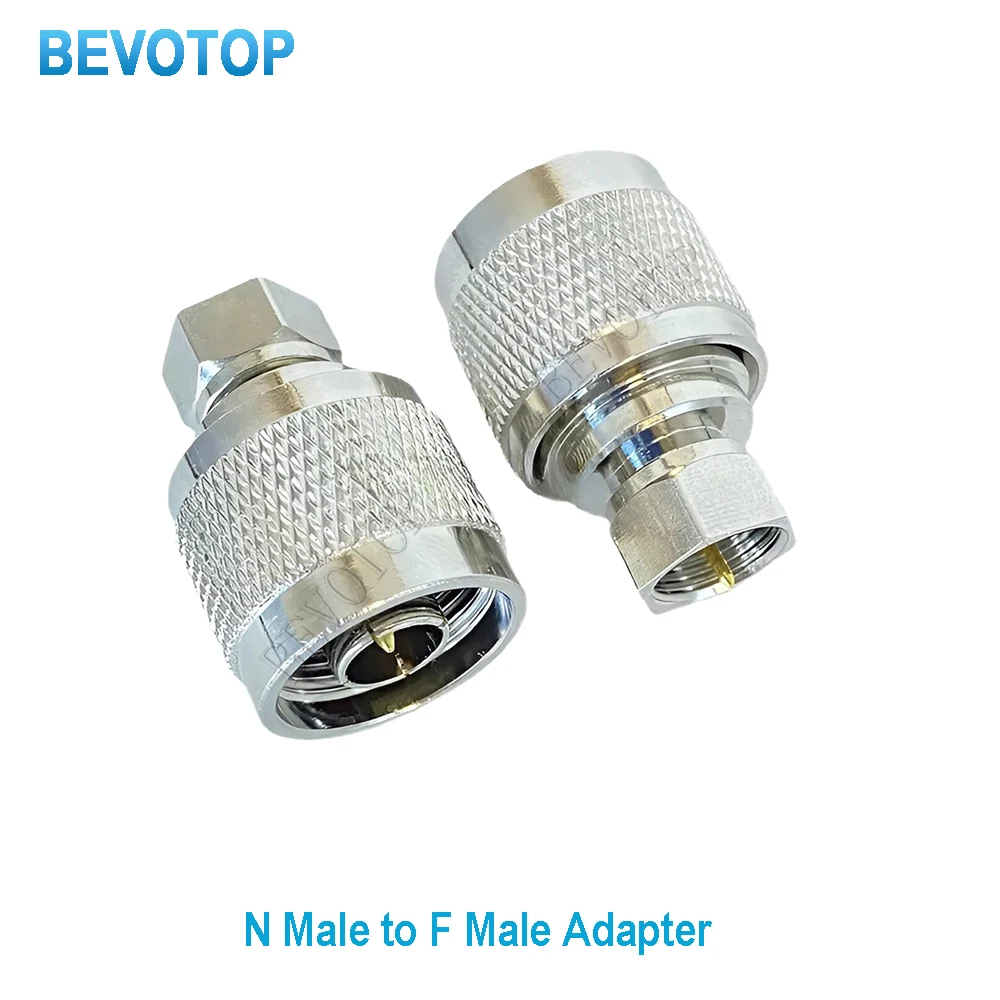 

50PCS/lot N Male Plug to F Male Plug Straight for WiFi Antenna Radio Antenna N to F RF Coaxial Adapter BEVOTOP Wholesales